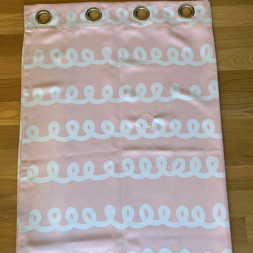 Pink and White Curtain Panels (2)